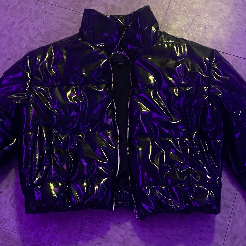 Fashion Nova Black and Purple Jacket